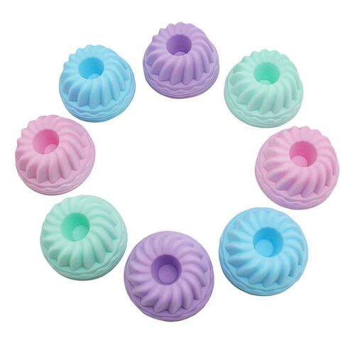 12Pcs 3D Cake Cup Silicone Muffin Cups Cupcake Mold Kitchen