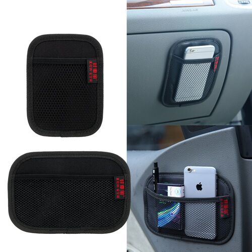 Stowing Tidying Fabric leather Car Storage Net Bag Automotiv