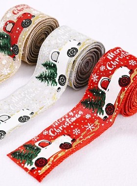 5M Christmas Ribbon Printed Grosgrain Ribbons For Gift Wrapp