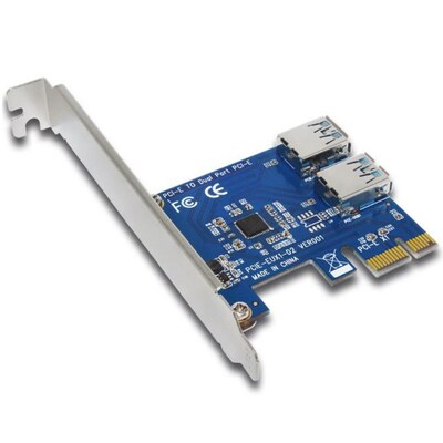 New PCIE PCI Expansion Card Card To 2 Ports USB 3.0 HUB Cont