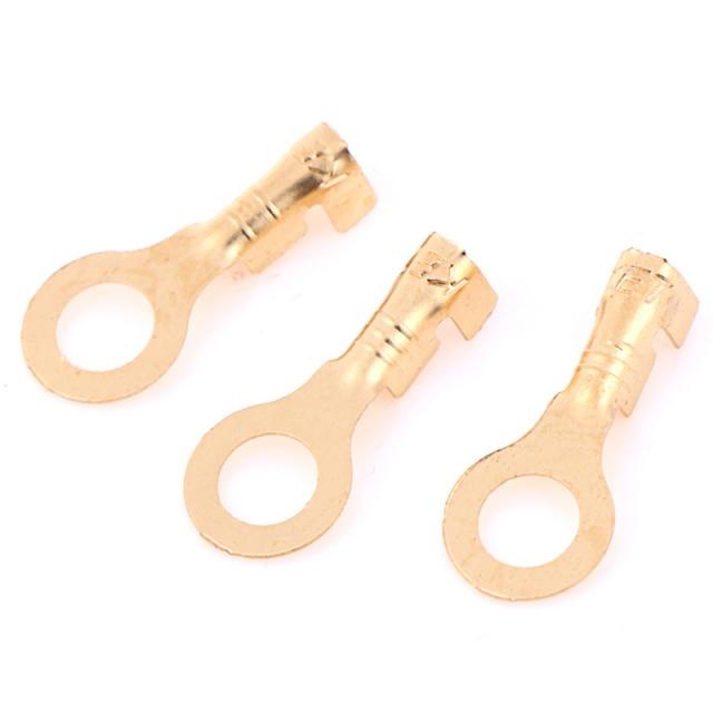 100Pcs 4.2mm Round Gold Plated Brass Splice Cold Pressed Car