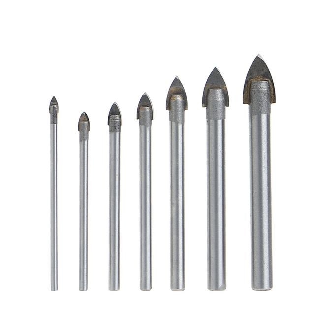 7 Pcs 3/4/5/6/8/10/12mm Triangle Tip Glass Drill Set Tile Ce