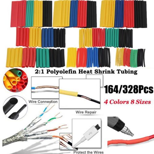 4Colors 8Sizes 164/328Pcs Set 21 Polyolefin Shrinking Assor