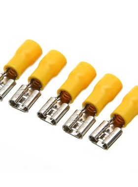50pcs 10-12 AWG Insulated Female Spade Crimp Terminals Yello