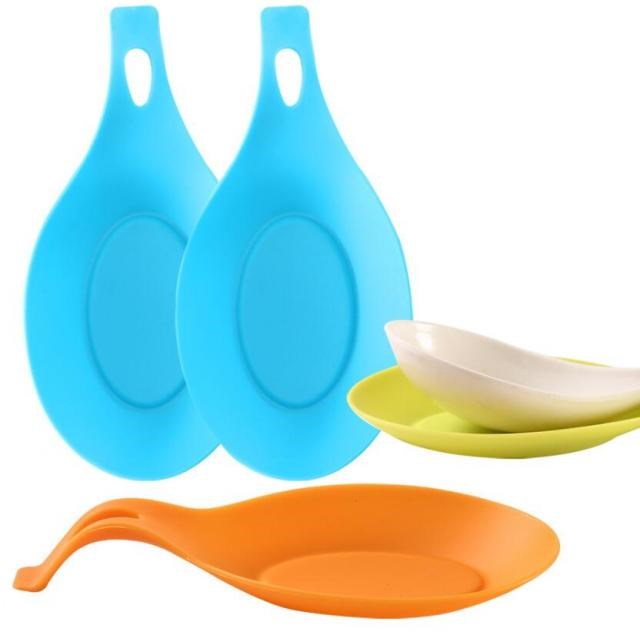 1Pcs Silicone Insulation Spoon Rest Heat Resistant Drink Gla