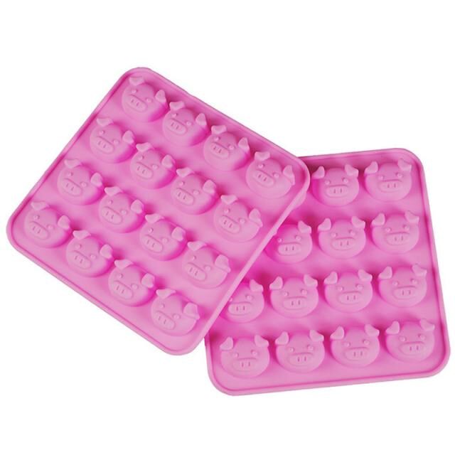 16 Cells Pig Shape Non-stick Silicone Cake Chocolate Candy M