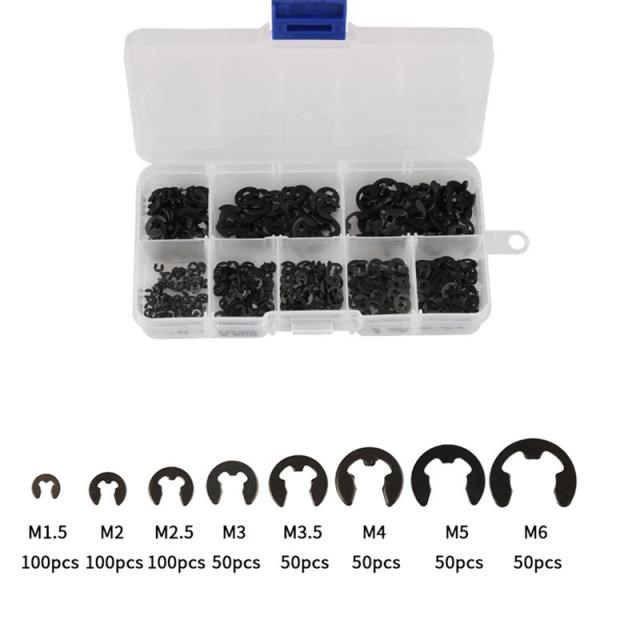 550Pcs M1.5 M2 M2.5 M3 M3.5 M4 M5 M6 Circlip Retaining Ring