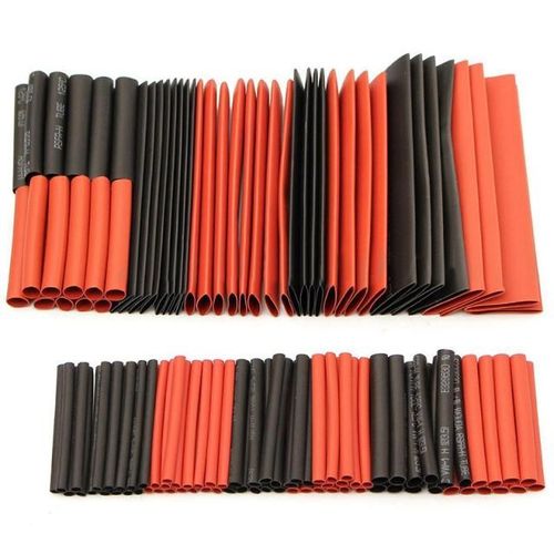 127PCS Sleeving Wrap Wire Cable Black and Red Polyolefin Ass