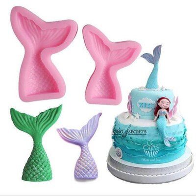 1 pcs Silicone Mold Mermaid Tail Conch patten Gum Paste Choc