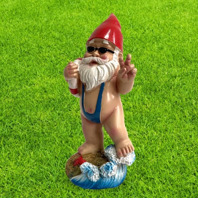 3D Swimming Dwarf Figurines Resin Gnome Doll Garden Resin Cr