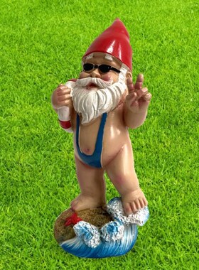 3D Swimming Dwarf Figurines Resin Gnome Doll Garden Resin Cr