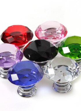 Colorful 30mm Diamond Shape Design Crystal Glass Knobs Cupbo