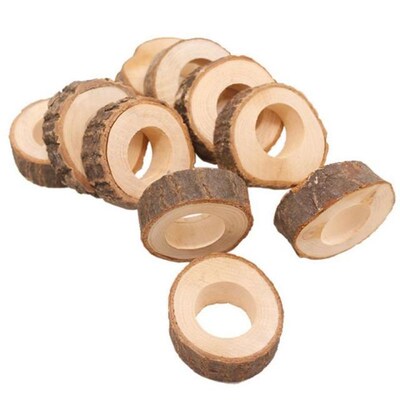 10pcs Creative Natural Wooden Unfinished Circle Wood Pendant