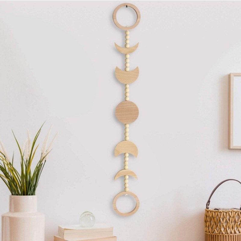 Nordic Moon Phase Wall Hanging Decoration Farmhouse Woven Or