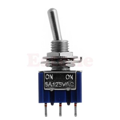 1pcs Mini MTS-102 3-Pin SPDT ON-ON 125VAC 6A Toggle Switche
