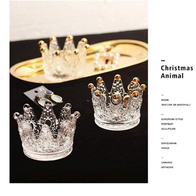 Crown Glass Candlestick Candle Holder Ashtray Beauty Egg Sto