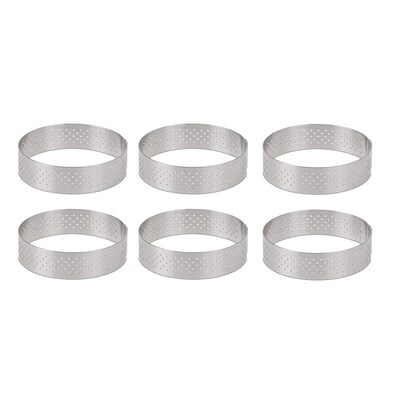 Circular Stainless Steel Porous Tart Ring Bottom Tower Pie C