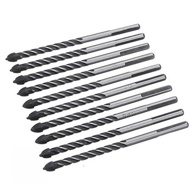 10pcs/set 6.35mm Tungsten Carbide Drill Bits 适用于 Ceramic