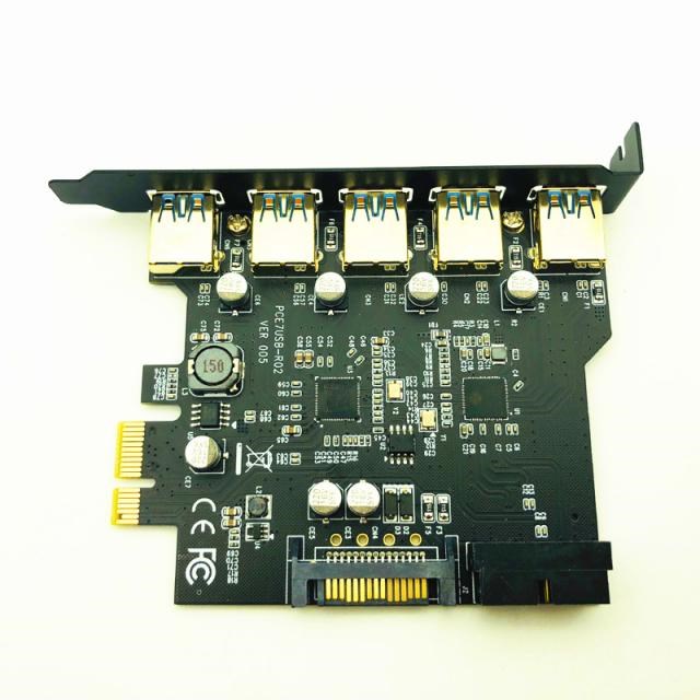 Super Speed PCI-E to USB 3.0 19-Pin 5 Port PCI Express Expan