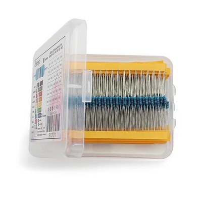 600Pcs Metal Film Resistors 1% Resistance 1/4W Throught Hole