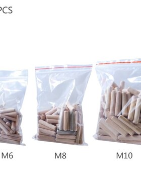 7XEA 100 Pcs/Pack M6/M8/M10 Straight Grain Wood Pin Nails Wi