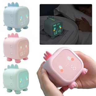 LED Kids Alarm Clock Dinosaur Desktop Digital Alarm Clock Fo