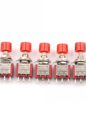 5pcs/lot Red  3Pin C-NO-NC 6mm Mini Momentary Automatic retu