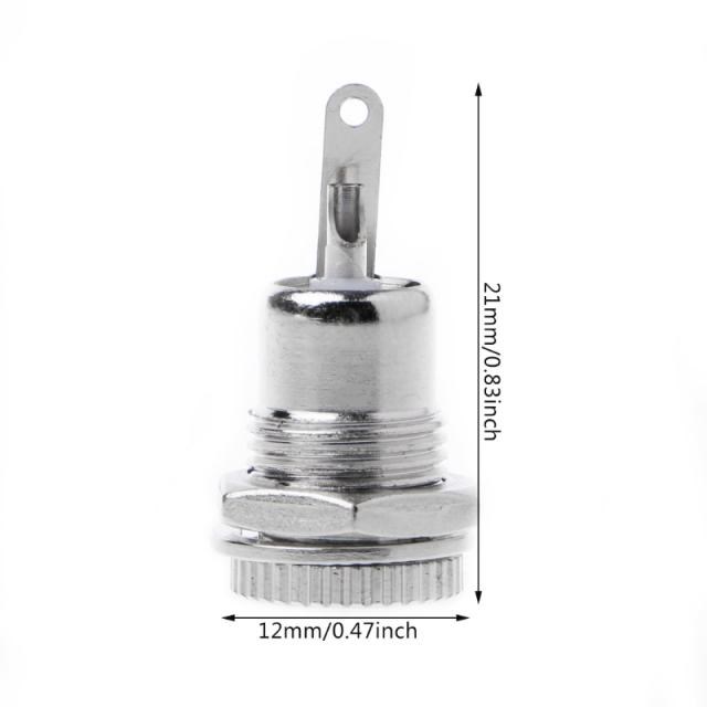 Silver 5.5mm x 2.1mm DC Power Jack Socket Female Panel Moun