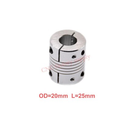 Hot sale 1pc D20L25 CNC Motor Jaw Shaft Coupler clamp Flexib