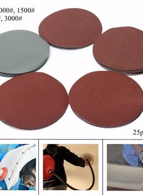 25pcs 150mm/6 Inch 600/1000/1500/2000/3000 Grit Sanding Shee