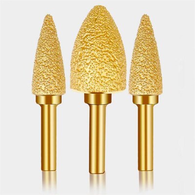 New 6mm Shank Brazed Diamond Cylindrical/Bullet Grinding Hea