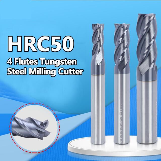 4 flutes hrc50 solide carbide end mill 1-10mm tungsten steel