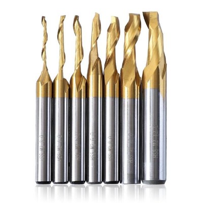 HSS Titanium End Mill CNC Engraving Router Bits Single Flute