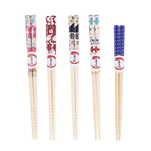 Cute Cartoon Natural Bamboo Chopsticks Joint Chopstick Kids