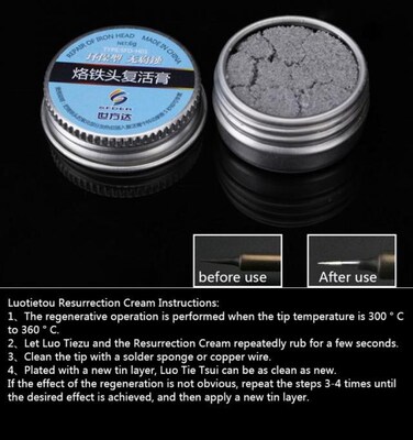 Soldering Iron Lead-Free Tip Refresher Clean Paste 适用于 Ox