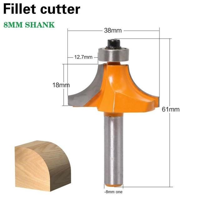 1pc 8mm Shank Round-Over Router Bits for wood Woodworking To