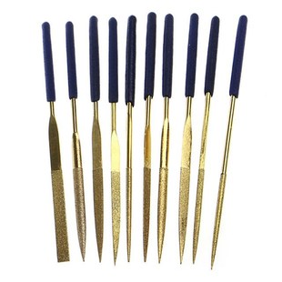 10Pcs/Set Titanium Diamond Coating Needle Flat Files Set 适