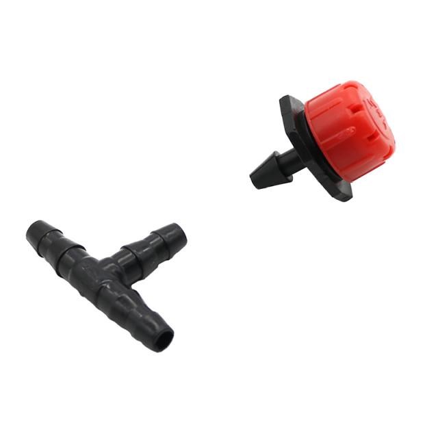 8 Holes Adjustable Dripper with Barb Tee Garden Sprinkler Ir