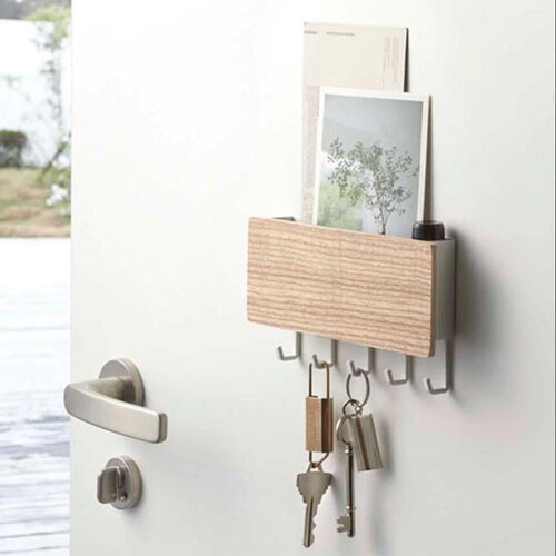Wood Wall Hanging Shelf Key Rack Decorative Sundries Storage