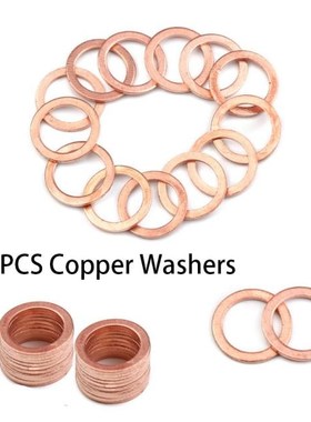 20/50Pcs Assorted Copper Washer Flat Ring Gasket Set Solid S