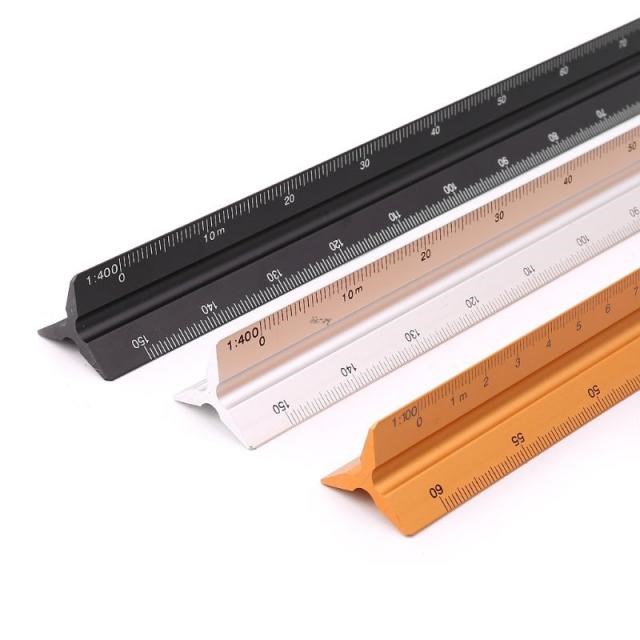 30cm Aluminum Triangular Scale Ruler Architect Engineer Draf
