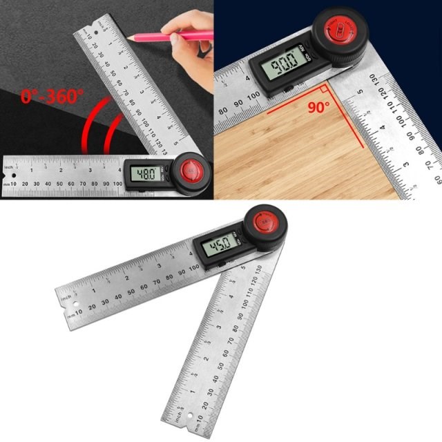 7XEA Digital Angle Finder Protractor 2 in 1 Angle Finder Rul