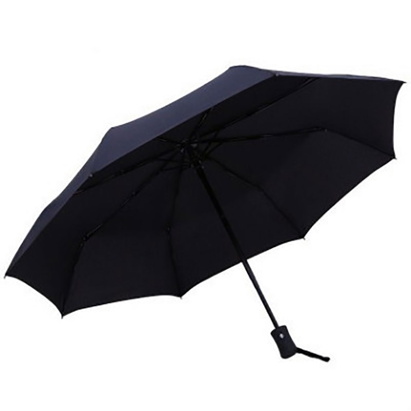 Black Automatic Umbrella 8 Ribs Windproof Waterproof Rainy U