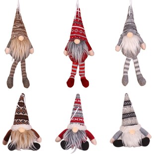 6pcs Christmas Faceless Gnome Santa Xmas Tree Hanging Orname
