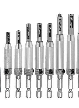 9pcs Core Drill Bit Set Hole Puncher Hinge Tapper For Doors