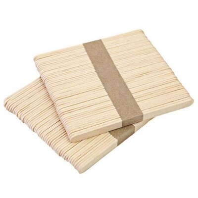 100Pcs/Set Popsicle Sticks Natural Wooden Pop Popsicle Stick