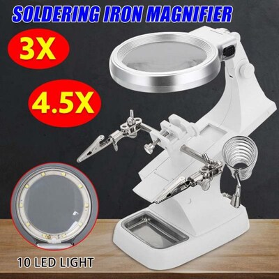 Multifunctional Helping Hand Soldering Irons Stand Clip LED