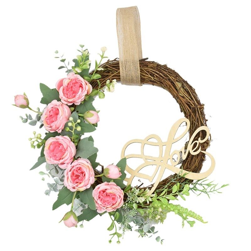 artificial peony wreath mothers day wreath for front door w