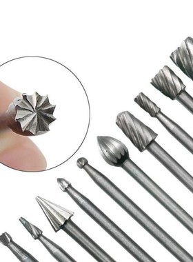 10PCS HSS Routing Router Bits Burr Rotary Tools Rotary Carvi