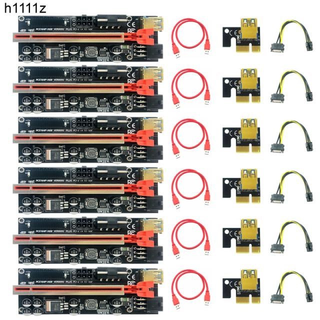 6PCS PCIE Riser 009S Plus Gold USB 3.0 Cabo Riser PCI Expres